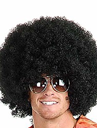 cheap -60s 70s rocker ross wig black short curly afro wig   for women men disco home party costume acessory （without sunglasess）
