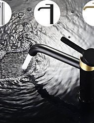 cheap -Minimalisht Style Single Handle Rotatable Bathroom Faucet,Chrome/Golden/Black One Hole Standard Spout，WATERMARK/UPC/CUPC Brass Bathroom Sink Faucet Contain with Cold and Hot Water