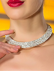 cheap -Torque Women&#039;s Synthetic Diamond Zircon Wedding Silver 37 cm Necklace Jewelry 1pc for Wedding