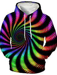 cheap -Men&#039;s Pullover Hoodie Sweatshirt Graphic Abstract 3D Front Pocket Hooded Daily 3D Print 3D Print Casual Hoodies Sweatshirts  Long Sleeve Rainbow