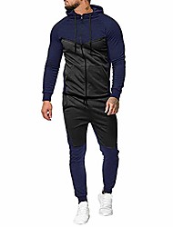 cheap -mens sport sweat sants sweatshirt suit, slim fit zip hoodie jogging pencil pants tracksuit sets for men 2 pieces