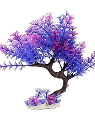cheap -27cm Violet Purple Curved Tree High Grade Artificial Plastic Plants Aquarium Fish Turtles Tank High Quality Decorations