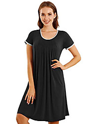 cheap -women&#039;s nightshirt crewneck nightgown oversized nightdress short sleeve baggy sleep shirt sleepwear loungewear (yellow, m)
