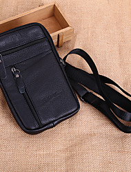 cheap -Men&#039;s 2022 Bum Bag Messenger Bag Mobile Phone Bag Messenger Bag Cowhide Zipper Plain Daily Date Black Coffee