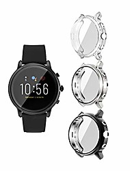 cheap -covers compatible with fossil gen 5 carlyle watch case accessories full protective cover for carlyle gen 5 (not fit for julianna) (black+silver+clear)
