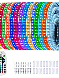 cheap -Multi Length LED RGB Strip Lights Dimmable Color Change Fairy Christmas 5050 60LED String Lights IP65 Waterproof Indoor Outdoor Rope Lights with Remote LED Strip Lighting 8x16mm AC220V