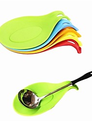 cheap -Silicone Spoon Insulation Mat Silicone Heat Resistant Placemat Drink Glass Coaster Tray Spoon Pad Kitchen Tool Random Color for Restaurant Home Cook