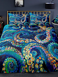 cheap -Octopus Duvet Cover Set Quilt Bedding Sets Comforter Cover,Queen/King Size/Twin/Single/(Include 1 Duvet Cover, 1 Or 2 Pillowcases Shams),3D Digktal Print