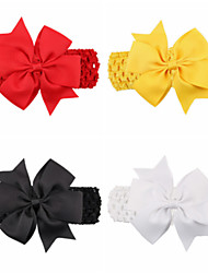 cheap -1pcs Toddler / Baby Girls&#039; Active / Sweet Black / White / Red Solid Colored Bow Spandex Hair Accessories Yellow / White / Black One-Size / Headbands