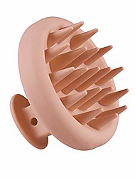 cheap -hair scalp massager shampoo brush, [wet &amp;amp; dry] manual head scalp massage brush, soft silicone bristles care for the scalp, exfoliate and remove dandruff, promote hair growth (flesh-colored)
