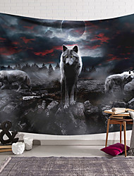 cheap -Wall Tapestry Art Decor Blanket Curtain Hanging Home Bedroom Living Room Decoration Polyester Fiber Animal Painted Wolves Wuyun Lanting Design