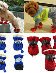 cheap -Dog Boots / Shoes Socks Warm Cute Solid Colored For Pets Cotton Black Pet Shoes Foot Cover
