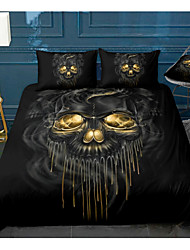 cheap -Skull Duvet Cover Set Quilt Bedding Sets Comforter Cover,Queen/King Size/Twin/Single(1 Duvet Cover, 1 Or 2 Pillowcases Shams),3D Digital Print