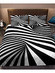 cheap -3D Vortex Black Duvet Cover Set Quilt Bedding Sets Comforter Cover Black White Strip,Queen/King Size/Twin/Single(Include 1 Duvet Cover, 1 Or 2 Pillowcases Shams),3D Digktal Print