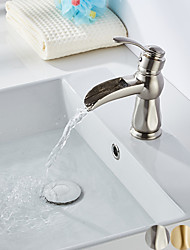 cheap -Bathroom Sink Faucet - Waterfall Painted Finishes Centerset Single Handle One HoleBath Taps