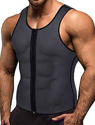 cheap -men waist trainer vest weightloss hot neoprene corset compression sweat body shaper slimming sauna tank top workout shirt (gray, xl)