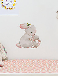 cheap -Cartoon Rabbit Pattern Children Imitation Decoration Self-adhesive Wall Sticker Pvc Waterproof Removable Sticker 58*58cm