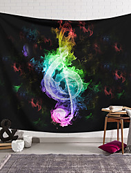 cheap -Wall Tapestry Art Decor Blanket Curtain Hanging Home Bedroom Living Room Decoration Polyester Fiber Color Flame Music Note Lanting Design