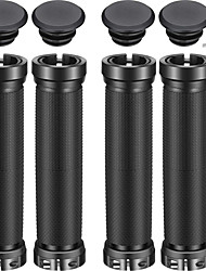 cheap -2 pairs bicycle grips, non-slip rubber handlebar grips, double aluminum alloy locking bike grips road mountain bike soft rubber handlebar end grips (black)
