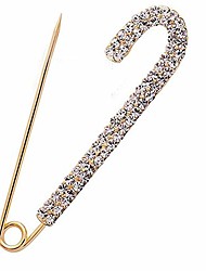 cheap -big safety pin brooch for sweater shawl clips jewelry collar brooch pin for women girl (silver)