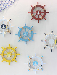 cheap -Mediterranean Ship Rudder Ornament Wall Decoration Helmsman Wooden Decoration