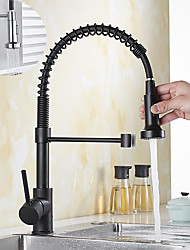 cheap -Minimalisht Style Kitchen Faucet Pull Down Brass Material and Zinc Alloy Single Handle with Pop-up Drain or Soap Dispenser and Cold Hot Mixer Hoses