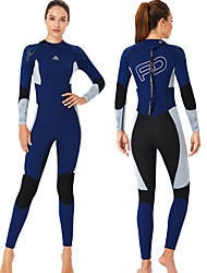 cheap -Dive&amp;Sail Women&#039;s Full Wetsuit 1.5mm SCR Neoprene Diving Suit Thermal Warm UPF50+ Quick Dry High Elasticity Long Sleeve Back Zip - Swimming Diving Surfing Scuba Patchwork Autumn / Fall Spring Summer