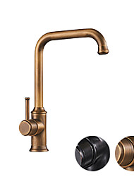 cheap -Retro Style Single Handle Kitchen Faucet,Brass/Black Nickel One Hole Standard Spout,Filter, Brass Kitchen Faucet Contain with Cold and Hot Water