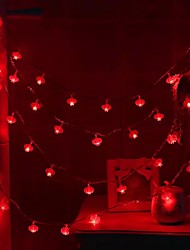 cheap -3m 6m String Lights 20/40 LEDs 1pc Red Party Decorative AA Batteries Powered