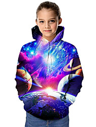 cheap -Kids Girls&#039; Hoodie &amp; Sweatshirt Long Sleeve Graphic 3D Print Purple Children Tops Active School