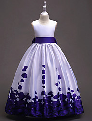 cheap -Kids Little Girls&#039; Dress Dot Ribbon bow Party / Evening Maroon Blue Purple Sleeveless Formal Dresses All Seasons 4-13 Years