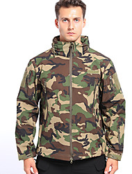 cheap -Men&#039;s Hunting Fleece Jacket Outdoor Waterproof Fleece Lining Wearproof Thick Fall Winter Spring Camo Polyester Jungle camouflage Digital Desert Army Green