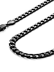 cheap -Urban-Jewelry Powerful Mens Necklace Black 316L Stainless Steel Chain 46, 54, 59, 66-cm, (6mm)