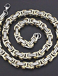 cheap -Mechanic Byzantine Biker Urban Heavy Chain Necklace for Men for Teen Black Silver Tone Stainless Steel 20 Inch