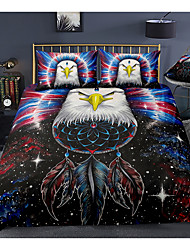 cheap -Eagle Print 3-Piece Duvet Cover Set Hotel Bedding Sets Comforter Cover with Soft Lightweight Microfiber, Include 1 Duvet Cover, 2 Pillowcases for Double/Queen/King(1 Pillowcase for Twin/Single)