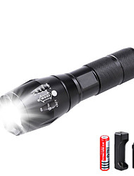 cheap -LED Flashlights / Torch Waterproof 3000 lm LED LED Emitters 5 Mode with Battery and Charger Waterproof Night Vision Camping / Hiking / Caving Everyday Use Cycling / Bike EU Plug US Plug Black / IPX-6