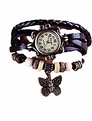 cheap -women wrist watch casual round shape button closure quartz multi-layered bracelet wristwatch