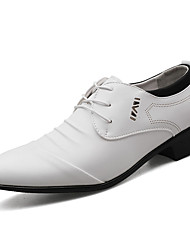 cheap -Men&#039;s Oxfords Business Casual Daily Office &amp; Career Walking Shoes PU Shock Absorbing Wear Proof White Black Brown Fall Spring
