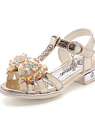 cheap -Girls&#039; Sandals Princess Shoes PU Little Kids(4-7ys) Big Kids(7years +) Daily Walking Shoes Pink Gold Summer