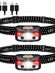 cheap -YT-338 Headlamps 100 lm LED LED 5 Emitters 4 Mode with USB Cable Portable Camping / Hiking / Caving Everyday Use Cycling / Bike XPG lamp beads red