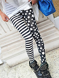 cheap -Women&#039;s Stylish Streetwear Leggings Print Ankle-Length Pants Casual Weekend Micro-elastic Stripe Star Comfort Mid Waist Skinny Black One-Size / Slim
