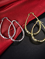 cheap -1 Pair Hoop Earrings For Women&#039;s Christmas Party Evening Street Copper Silver Plated Gold Plated Geometrical Precious