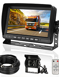 cheap -Rear View Camera Kit with 7 LCD Monitor 120 Wide Angle Rearview Camera IP68 Waterproof 18IR Night Vision Reversing Camera for Truck Trailer Bus Van Agriculture Heavy Transport (9-32V)