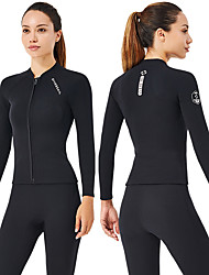 cheap -Dive&amp;Sail Women&#039;s Wetsuit Top Wetsuit Jacket 2mm SCR Neoprene Diving Suit Top Thermal Warm Anatomic Design Quick Dry High Elasticity Long Sleeve Front Zip - Swimming Diving Surfing Solid Colored