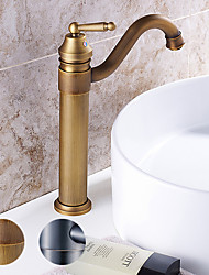 cheap -Bathroom Sink Faucet - Rotatable Antique Brass / Electroplated Centerset Single Handle One HoleBath Taps
