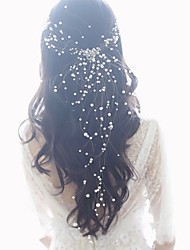 cheap -Bridal Sweet Flocked Headdress with Imitation Pearl 1 PC Wedding / Special Occasion Headpiece