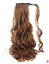 cheap -22&quot; 21 colors long wavy synthetic high temperature fiber drawstring ponytail extensions for women 4/30hl 22inches