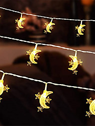 cheap -Ramadan Eid Lights 3m 20leds Ramadan Star Moon Lights String LED Fairy Garland Light Battery Style for New Year Halloween Holiday Party Decor 1pcs