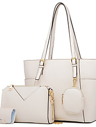 cheap -Women&#039;s Bag Sets Handbags Bag Set PU Leather 4 Pieces Purse Set Zipper Solid Color Daily Date White Black Gold Dark Blue