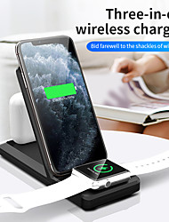 cheap -HYD-H6 3-IN-1 15W Foldable Wireless Charger for Apple Watch Air Pods Pro iPhone Mobile Phone Stand Charging Dock For Apple Watch 7 6 5 4 3 iPhone 13 12 11 8 Xs Max Air pods 1 2 3 Pro Samsung S21 S20